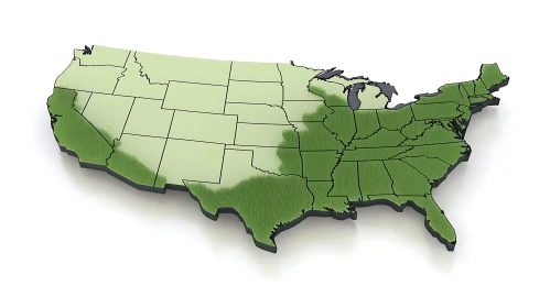 US 3D Terrain Map