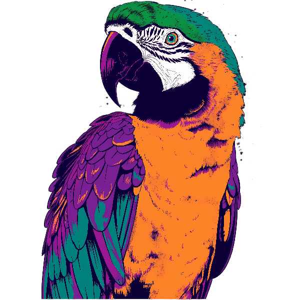 Colorful Parrot Artwork POD Design