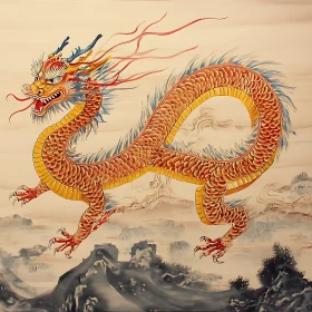 Chinese Dragon Art: Ascending the Peaks