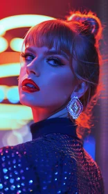 Taylor Swift Radiant in Neon Lights