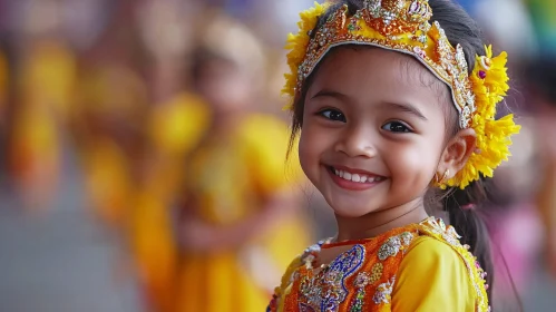 Radiant Child Portrait with Floral Crown