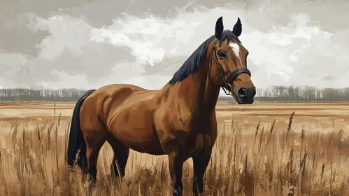Elegant Horse in Natural Landscape