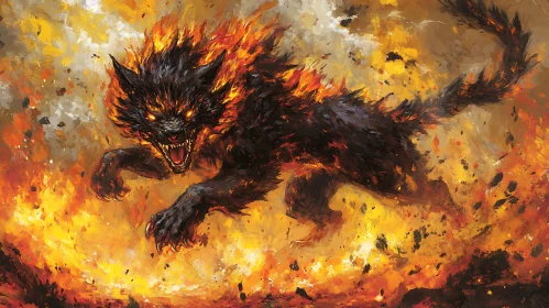 Burning Wolf Monster Art