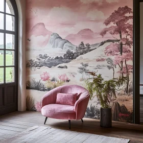 Modern Living Room Decor with Scenic Wall Art