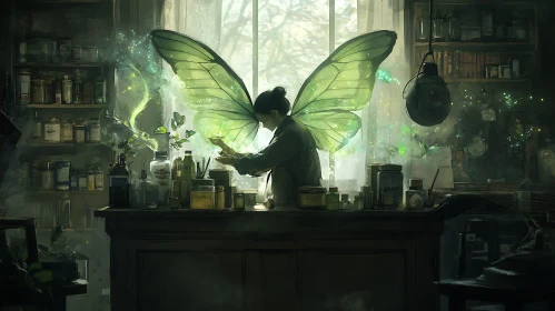 Magical Fairy Alchemist Illustration