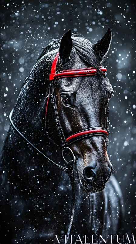 Equine Grace in Winter AI Image