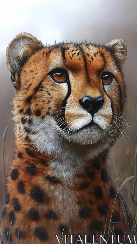 Cheetah Portrait in the Wild AI Image