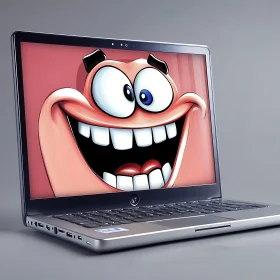 Animated Expression on Modern Laptop