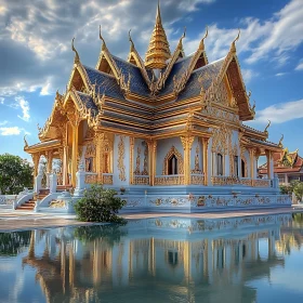 Thai Temple Beauty Reflected on Water