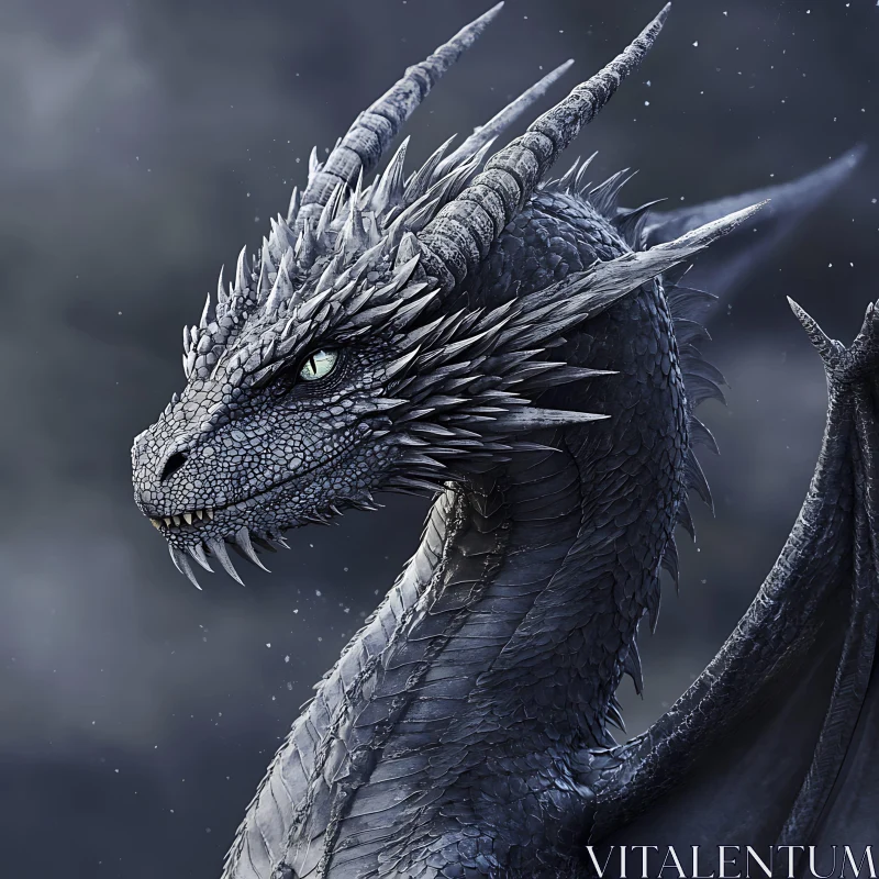 AI ART Detailed Dragon Head with Scales