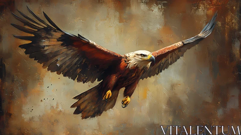 AI ART Eagle Soaring in Artistic Brushstrokes