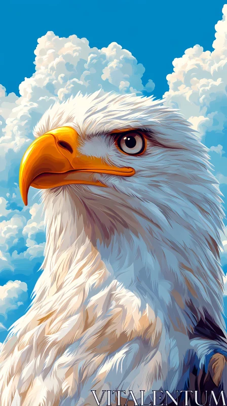 AI ART Eagle Portrait with Clouds