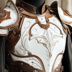 Detailed Bronze and White Armor Design