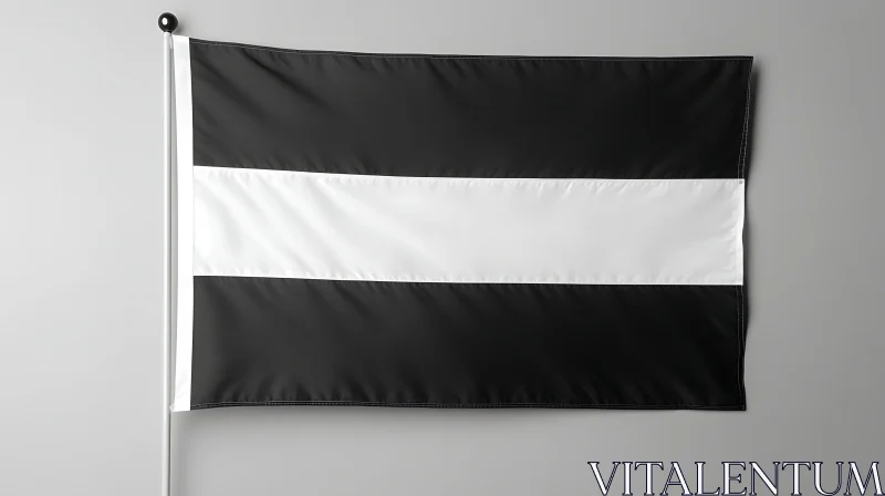 AI ART Minimalist Black and White Flag Design