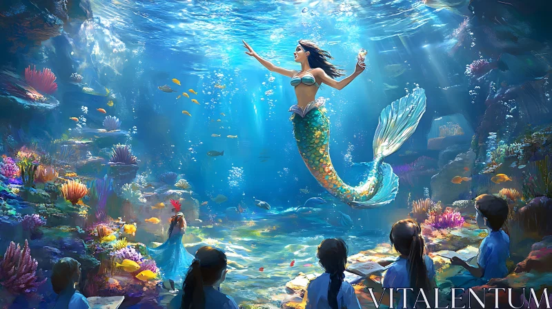 AI ART Underwater Fantasy: A Mermaid's Tale