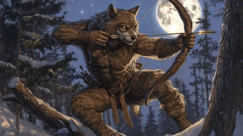 Furry Archer in Snowy Forest