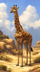 Graceful Giraffe in Sahara