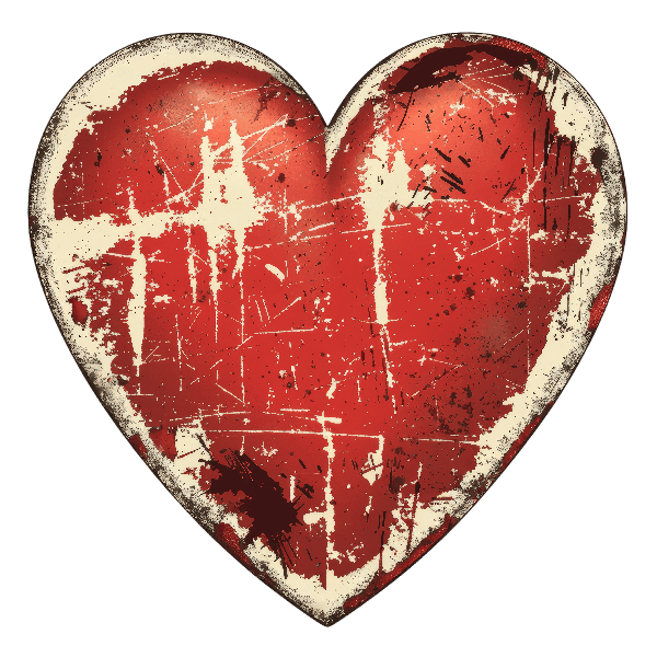 Distressed Heart Artwork for Apparel POD Design