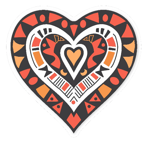 Bold Tribal Heart Pattern Tee POD Design