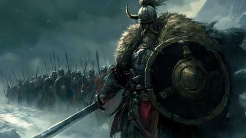 Viking Warrior with Sword and Shield