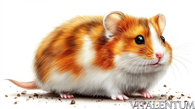 Adorable Hamster Art with Orange and White Fur AI Image