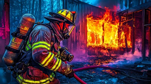 Firefighter in Action: Rescuing from a Raging Fire