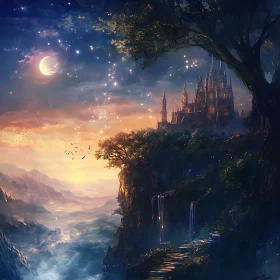Fantasy Castle Under the Moon