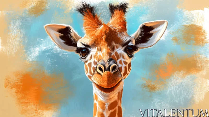 Whimsical Giraffe Portrait AI Image