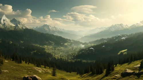 Breathtaking Mountain Valley Scene - A Tribute to German Romanticism
