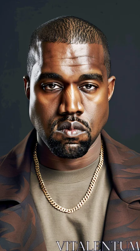 AI ART Kanye West Stylish Close-Up