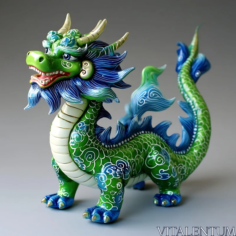 Colorful Dragon Figurine AI Image