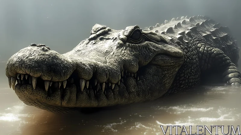 Crocodile in Water AI Image