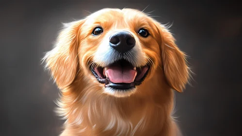 Happy Golden Retriever Art