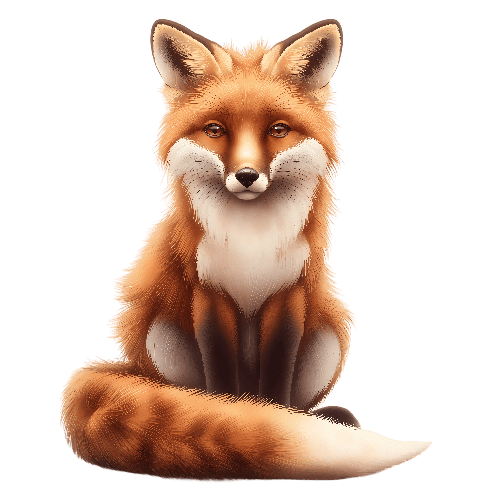 Elegant Red Fox Digital Illustration for Apparel