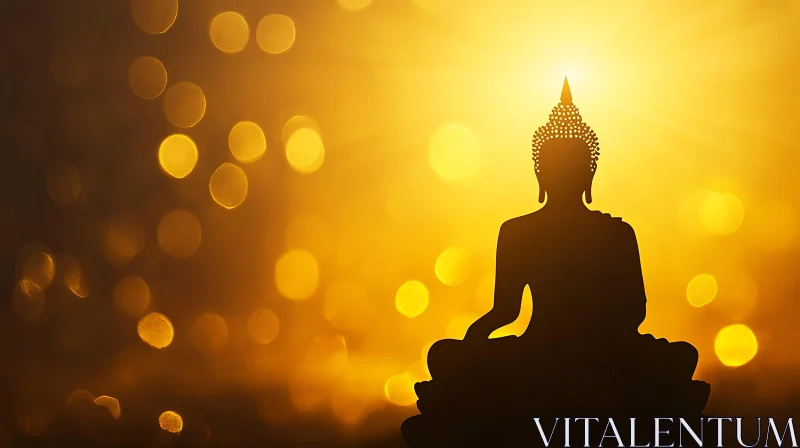 Meditative Buddha Silhouette Art AI Image