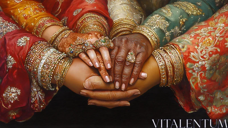 Hands Intertwined: A Bond of Culture AI Image