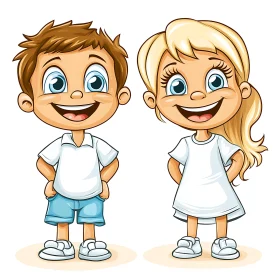 Happy Cartoon Kids Illustration