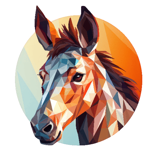 Serene Horse Head Low Poly Vector Illustration