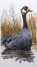 Serene Water Bird in Wetlands