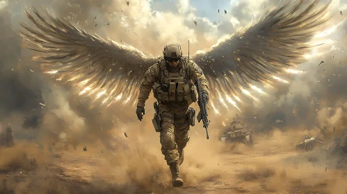 Angel Warrior in Desert Storm