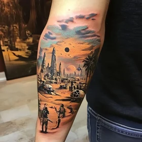 Futuristic Desert Tattoo