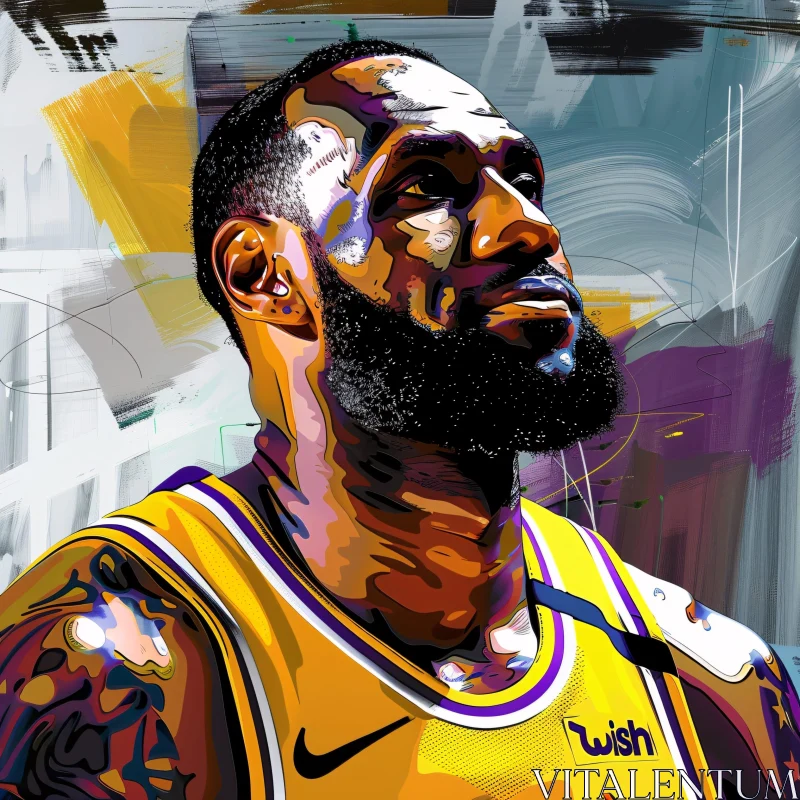 AI ART Colorful Abstract Art of LeBron James