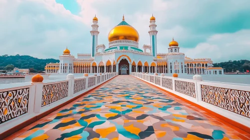 Serene Mosque with Golden Dome