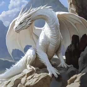 Icy Dragon on Mountain Peak