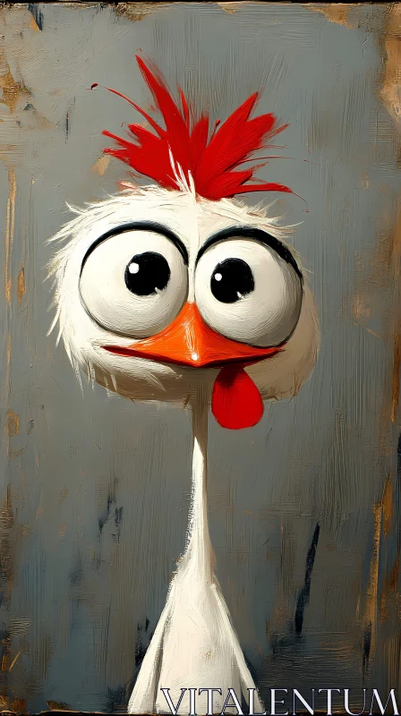 AI ART Playful Chicken Painting