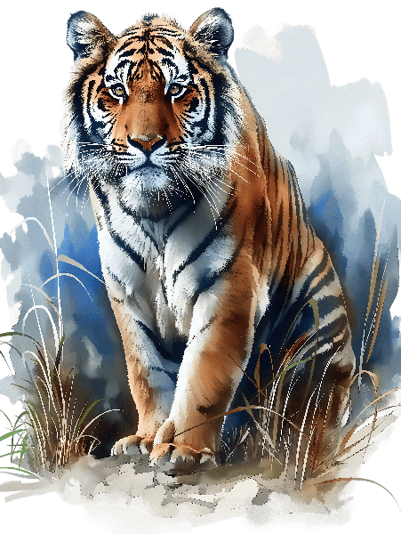 POD Design Wild Nature Tiger Art on Apparel