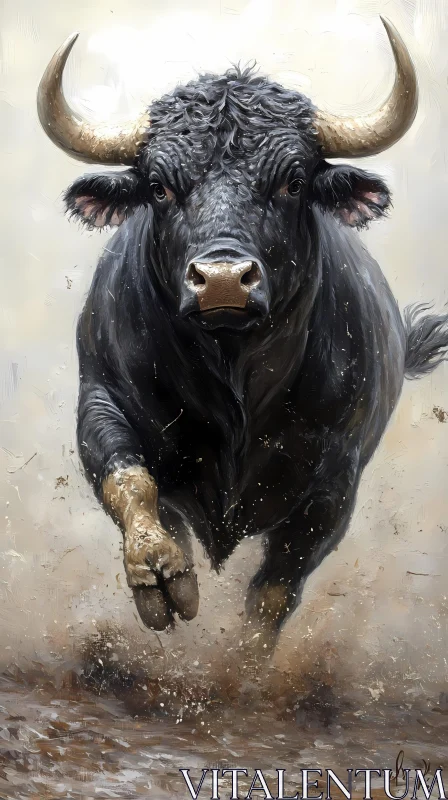 Charging Bull Artwork AI Image