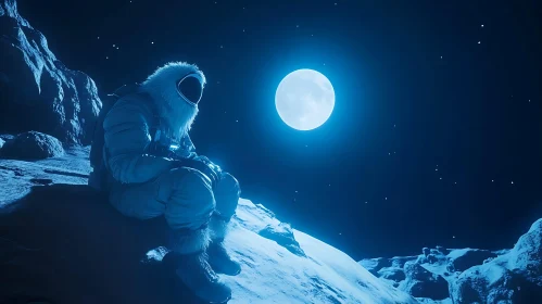 Lunar Contemplation: An Astronaut's Solitude