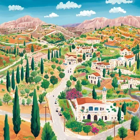 Charming Cyprus Village Painting