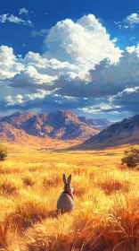 Bunny in Sunlit Landscape